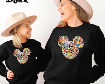 Mickey Head Sweatshirt, Mickey Head Matching Sweatshirt, Disney Characters Sweatshirt, All Disney Characters Sweatshirt