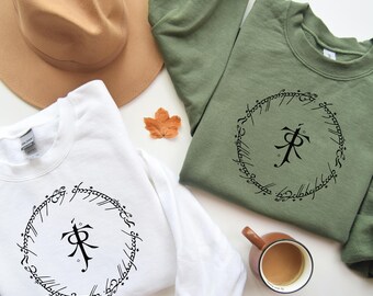 Lord Of The Rings Circle Sweatshirt, Fantasy Book Reader Sweatshirt, LOTR Sweater, Middle Earth Inspired Sweatshirt, Ring Lord Sweatshirt