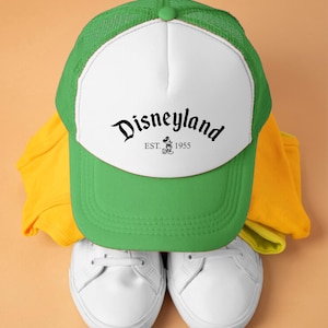 Disneyland Est 1955  Foam Mesh-Back Trucker Cap, Disneyland Cap, Disney Trip Hat, Matching Disney Vacation Cap, Disney Family Vacation Hat