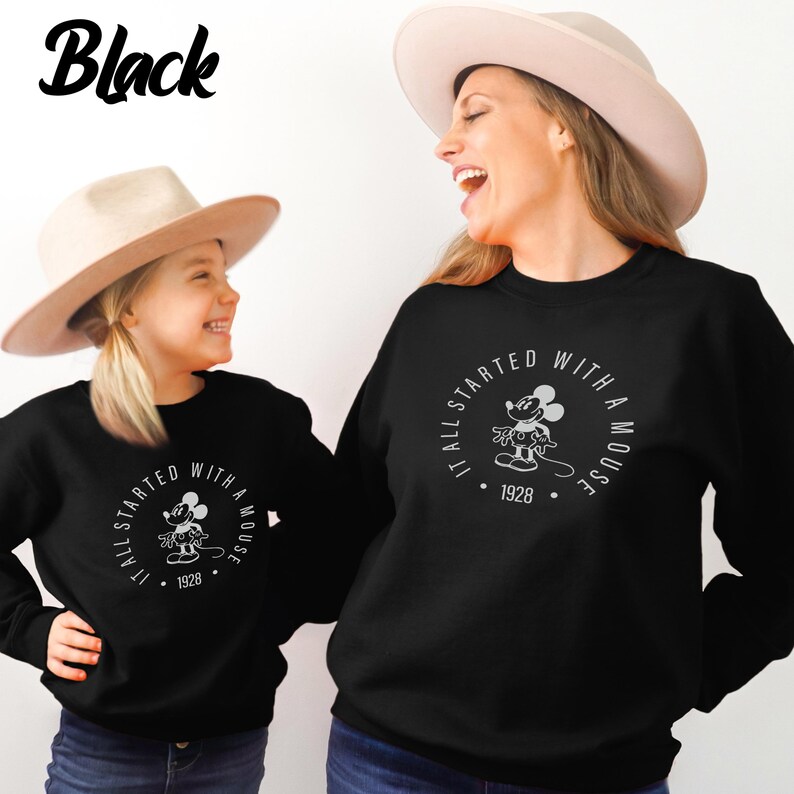 It All Started With A Mouse Sweatshirt, Mickey Mouse Est 1928 Sweatshirt, Mickey Mouse Matching Sweatshirt, Disney World Sweatshirt bild 4