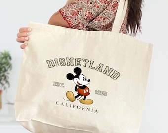 Mickey Disneyland Est 1955 Tote Bag, Disneyland Vacation Bag, Vintage Disneyland California Tote, Mickey Bag, Disneyworld Tote
