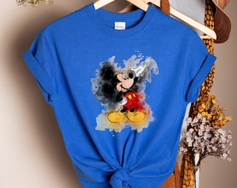 Mickey Watercolor Art Shirt, Mickey Mouse Tee, Mickey Mouse Disneyland T-shirt, Mickey Cartoon Tee, Mickey Shirt, Disney Shirt