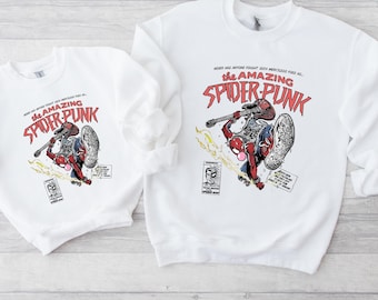 The Amazing Spider-Punk Sweatshirt, Spider Punk Matching Sweatshirt, Punk Hero Sweatshirt, Spiderman Punk Sweatshirt, Spider Man Gift