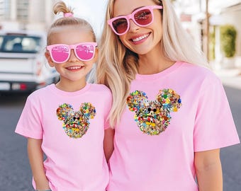 Mickey Head T-Shirt, Mickey Head Matching Shirt, Disney Characters Tee, All Disney Characters Tee, Disney Mickey Mouse Shirt