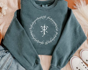 Lord Of The Rings Circle Sweatshirt, Fantasy Book Reader Sweatshirt, LOTR Sweater, Middle Earth Inspired Sweatshirt, Ring Lord Sweatshirt