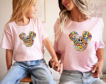 Mickey Head T-Shirt, Mickey Head Matching Shirt, Disney Characters Tee, All Disney Characters Tee, Disney Mickey Mouse Shirt