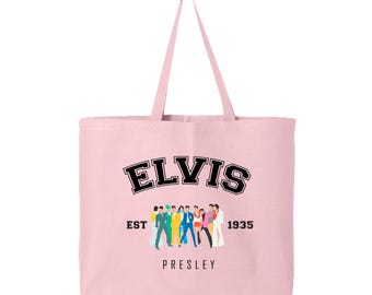 Elvis Presley Est 1935 Tote Bag, Elvis Presley Gift, Elvis Presley Bag, Gift for Elvis Presley Fan, Elvis Presley Lovers, King Of Music Bag