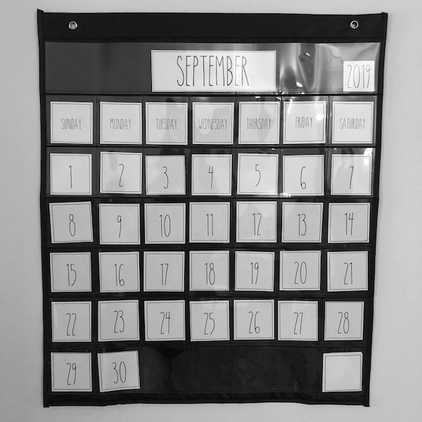 Calendar Pocket Chart Inserts Etsy