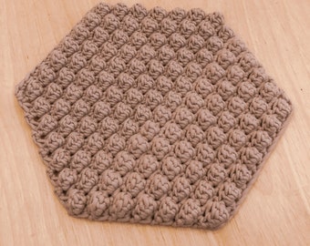 bobble hexagon trivet crochet pattern