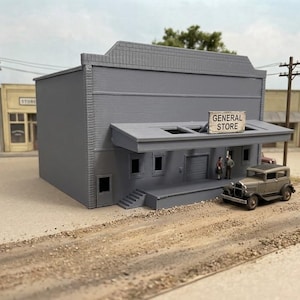 N Scale General Store – Highly Detailed Model Railroad Building | Handcrafted Small-Town Hardware Shop