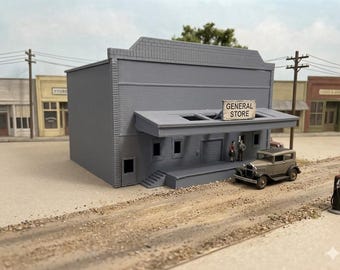 N Scale General Store – Highly Detailed Model Railroad Building | Handcrafted Small-Town Hardware Shop