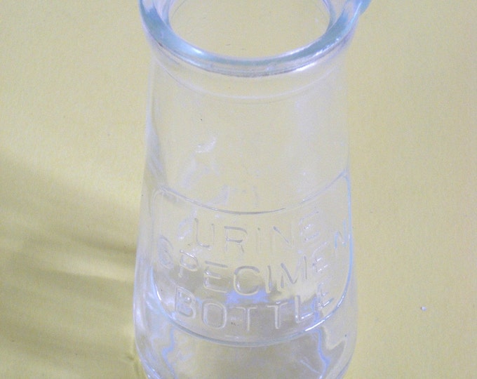 VINTAGE GLASS MEDICAL URINE SPECIMEN BOTTLE GO GREEN Etsy