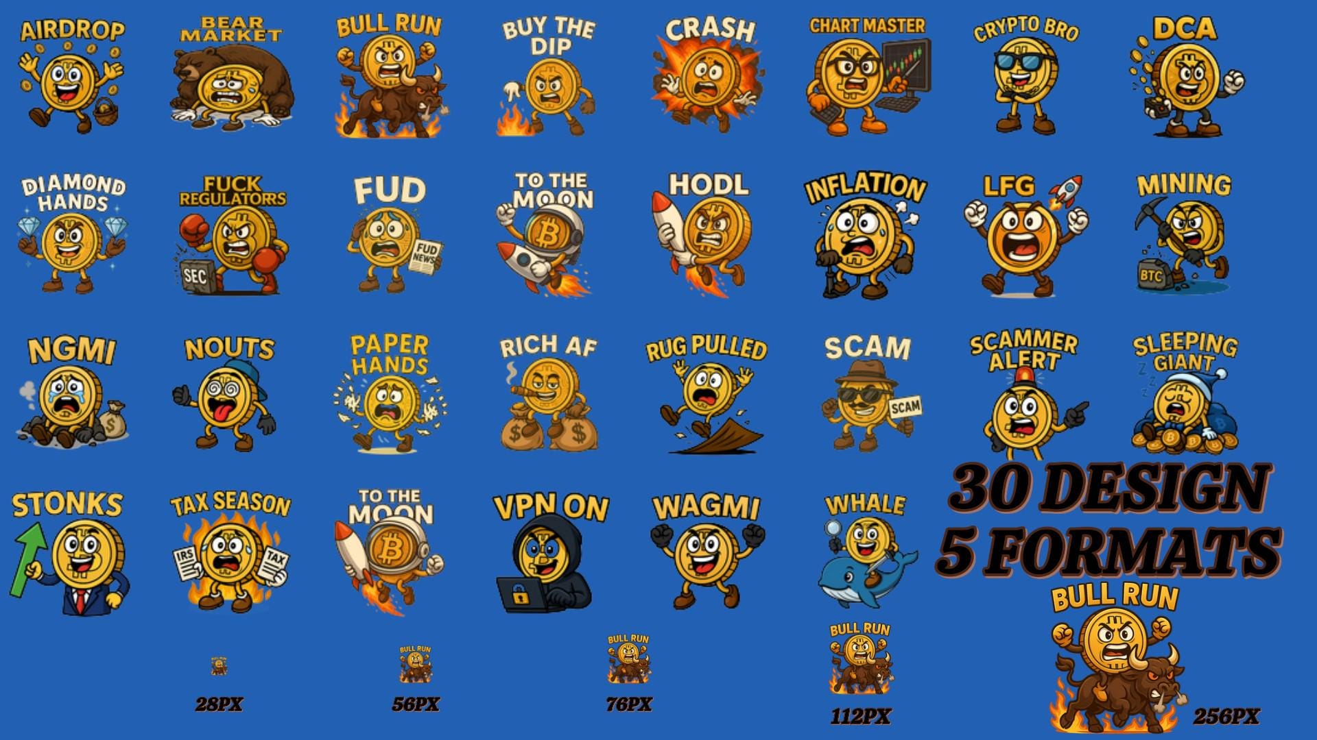 30 Bitcoin Emotes for Twitch & Discord | Crypto PNG Pack | Funny BTC Meme  Stickers | Transparent Stream Emojis 28px 56px 76px 112px 256px - Etsy