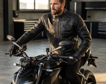 Vintage 90s Ducati Heritage C3 Men's Motorbike Racing Leather Jacket | Black Motorbike Biker Gear Moto Jacket
