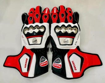 Ducati Racing Leather Motorcycle Gloves | Protective Biker Wear for Men & Women