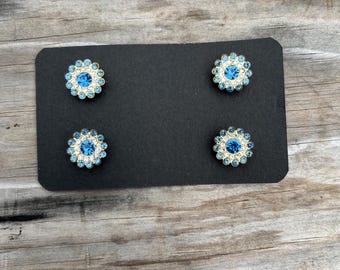 Blue Zircon Magnetic number pins horse show number magnets