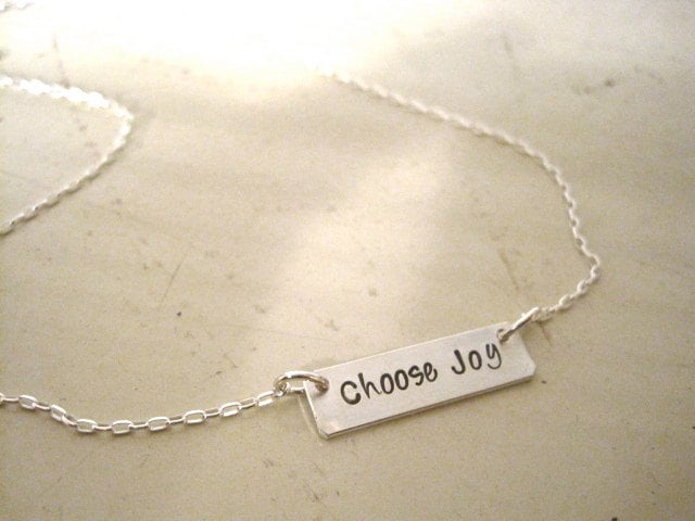 Joy Necklace, Joy Jewelry, Find Hope Love and Joy Charm, Choose Joy, Today  I Choose Joy, an Inspring Engraved Disc Pendant 