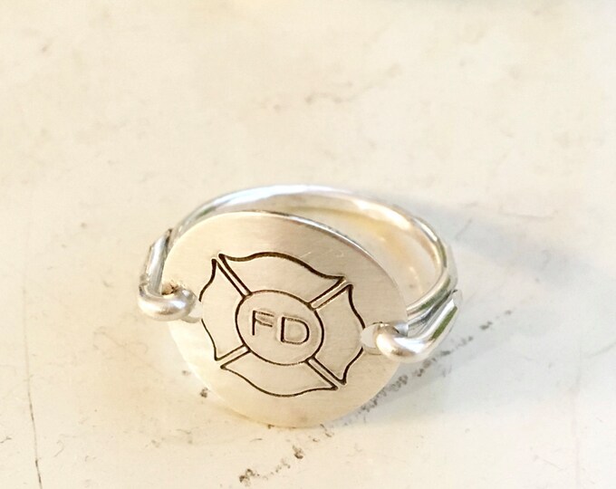 Sterling Silver Fireman Ring, Fire Department, Support a Fireman, I ...
