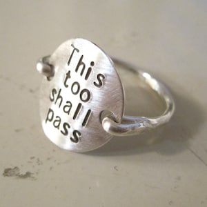 Sterling silver Ring stamped monogram jewelry, this too shall pass, engraved ring, inspirational ring, custom ring, personalized ring
