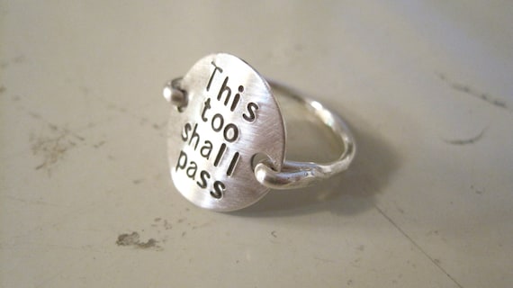 Sterling silver Ring stamped monogram jewelry, this too shall pass, engraved ring, inspirational ring, custom ring, personalized ring