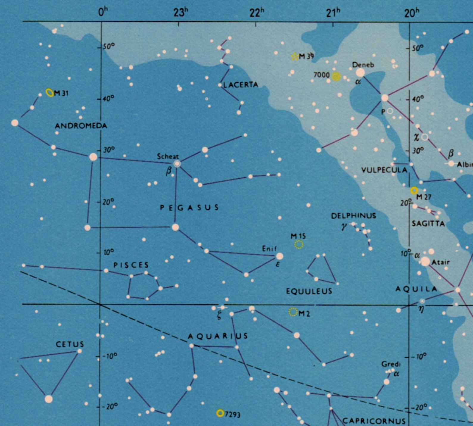 STAR MAP 7 Astronomy Print of Zodiac Constellations Pisces | Etsy