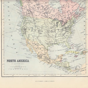 1880s Map of North America With - Il 300x300.5528397318 Hfdk