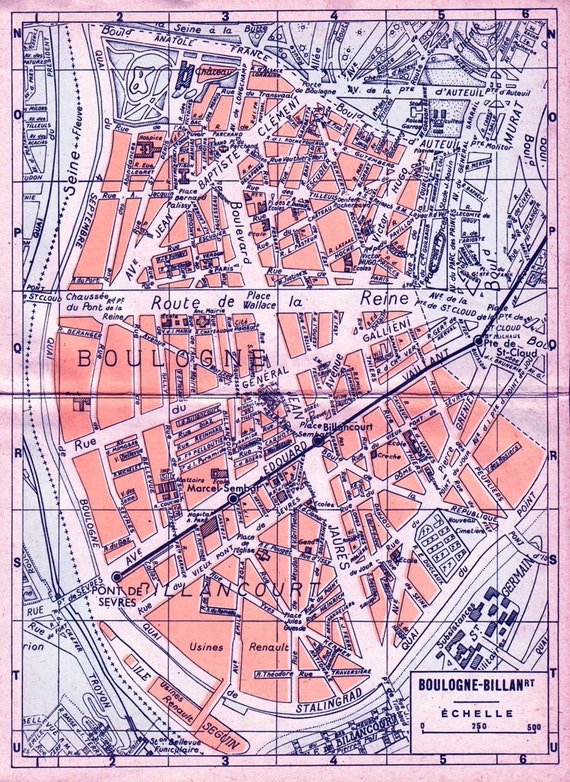 Paris Street Map Of Boulounge Billancourt 1940s Paris Etsy Paris Street Map Of Boulounge Billancourt 1940s Paris Etsy