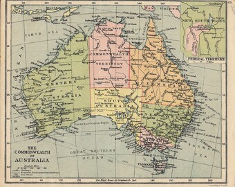 Old Australia Map | Etsy