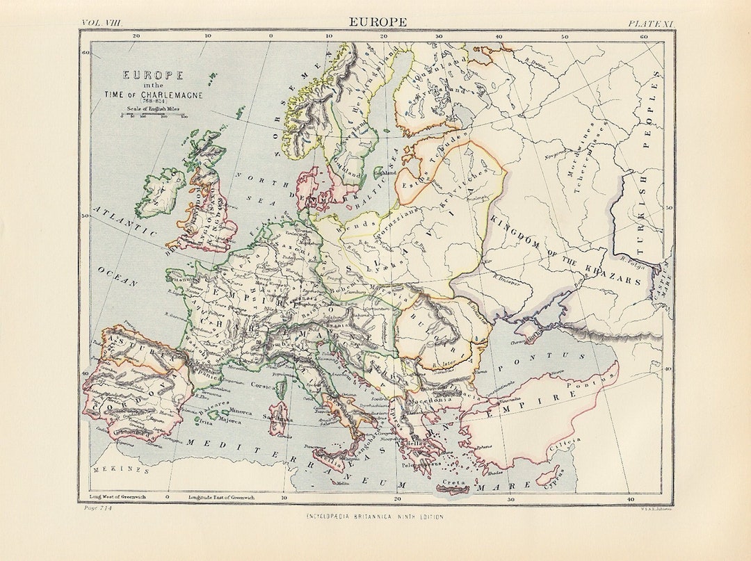 History of Europe Map, Europe During the Time of Charlemagne 768 814 ...