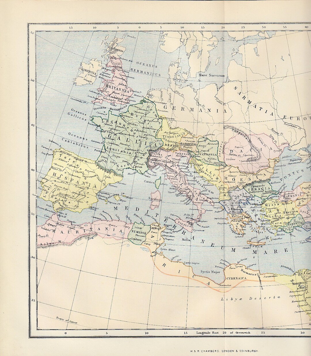 1880s Map of Roman Empire in Its Greatest Extent 140 Years - Etsy Canada