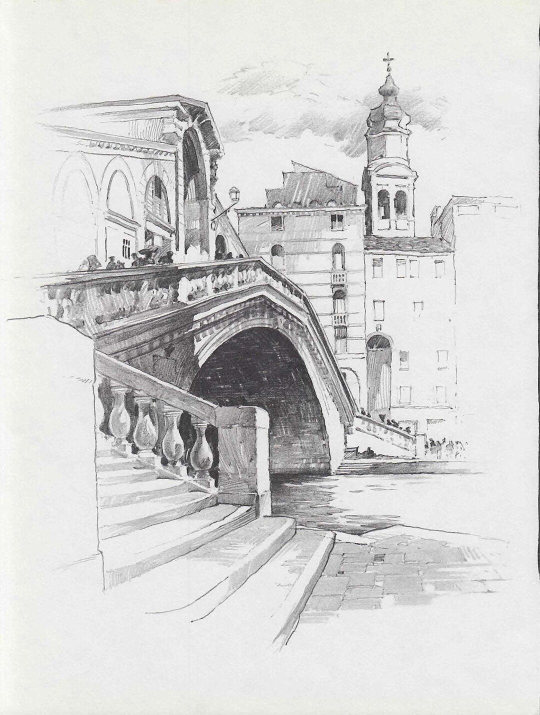 Douglas Herbert on Twitter BeyondTheNewsroom Rialto Bridge Grand  Canal Venice Derwent line painter sketch by Ian Fennelly  httpstcoOQDJf0ojtJ  X