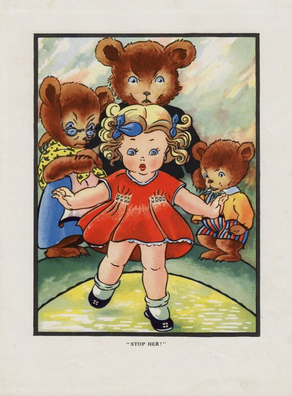 Goldilocks And Three Bears Nursery Print
