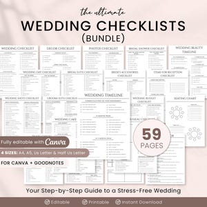 Wedding Checklist, Wedding Planning Checklist, Printable Wedding Checklist Template, Wedding Plan Checklist, Minimalist Wedding Checklist
