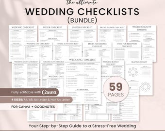 Wedding Checklist, Wedding Planning Checklist, Printable Wedding Checklist Template, Wedding Plan Checklist, Minimalist Wedding Checklist