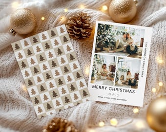 Photo Christmas Card – Boho Christmas Template | Printable Digital Download