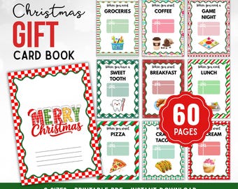 Christmas Gift Card Book, Printable Christmas Gift Book, Holiday Gift Card Holders, Christmas gift for kids, teen, Adults | Instant Download