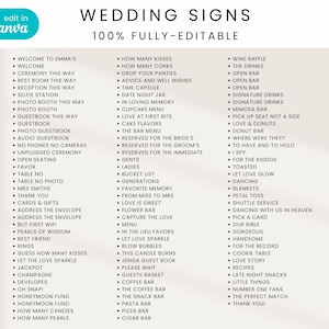 Minimalist Wedding Sign Bundle, Editable Wedding Signs Bundle, Modern Wedding Signage Bundle, 100+ Wedding Reception Signs Canva Template