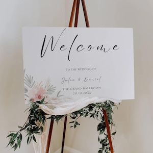 Wildflower Wedding Welcome, Floral Welcome Sign Template, Welcome Sign,  Wedding Welcome Poster, Editable Template - Instant Download WF06