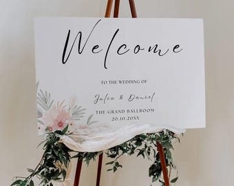 Wildflower Wedding Welcome, Floral Welcome Sign Template, Welcome Sign,  Wedding Welcome Poster, Editable Template - Instant Download WF06
