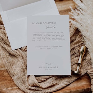 Modèle de marque-places minimaliste Merci, serviette de table Merci, imprimable Merci, insert de serviette de table merci, mariage, toile modifiable MW01