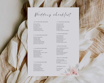 Wedding Plan Checklist, 12 Month Planner, Plan to-do-list, The Bride's Wedding Plan To-Do List, The brides plan, Wedding Plan Checklist WF06