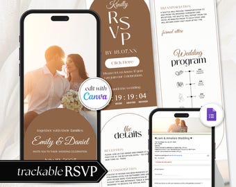 Digital Wedding Invitation with RSVP Trackable Rsvp, Digital Wedding Invite with RSVP, Wedding Invite with RSVP Clickable Online Invite RS04