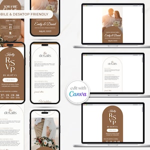 Digital Wedding Invitation with RSVP Trackable Rsvp, Digital Wedding Invite with RSVP, Wedding Invite with RSVP Clickable Online Invite RS04