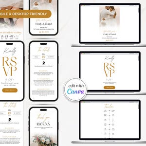 Make your big day unforgettable with this WEB Invitation Template RS02. Designed in Canva, it features an embedded countdown timer, trackable RSVP via Google Form, and customizable sections for your wedding story, schedule, and gallery. Share it instantly via link—no printing needed! Ideal for modern, eco-conscious weddings and destination events. A beautiful, easy-to-use digital wedding announcement your guests will love. Instant download & fully editable!