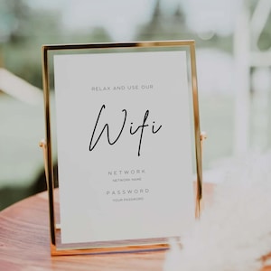 Wifi Code, QR Code Wifi, Connect to Our Wifi, Modern Wifi Code Sign, Scan to Connect, Printable Template, Canva Template MW04