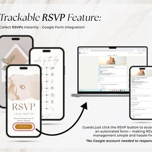 Digital Wedding Invitation with RSVP Trackable Rsvp, Digital Wedding Invite with RSVP, Wedding Invite with RSVP Clickable Online Invite RS03