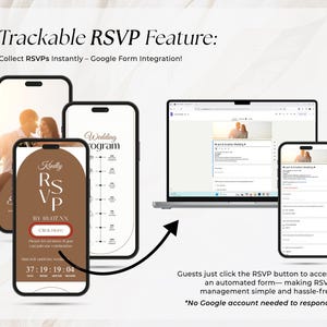 Digital Wedding Invitation with RSVP Trackable Rsvp, Digital Wedding Invite with RSVP, Wedding Invite with RSVP Clickable Online Invite RS04
