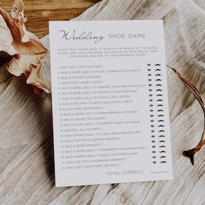 Editable Wedding Shoe Game Template, Bridal Shower Game, Engagement Party Game, Couples Shower Games, Wedding Shower Games, Canva MW01