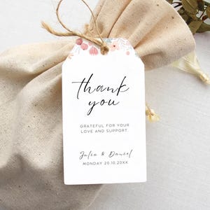 Wildflower Favor Tag Template Editable Wedding Tag Boho Flowers Thank You Tag Floral Favor Tag, Wedding Favor Tag Template Printable WF06