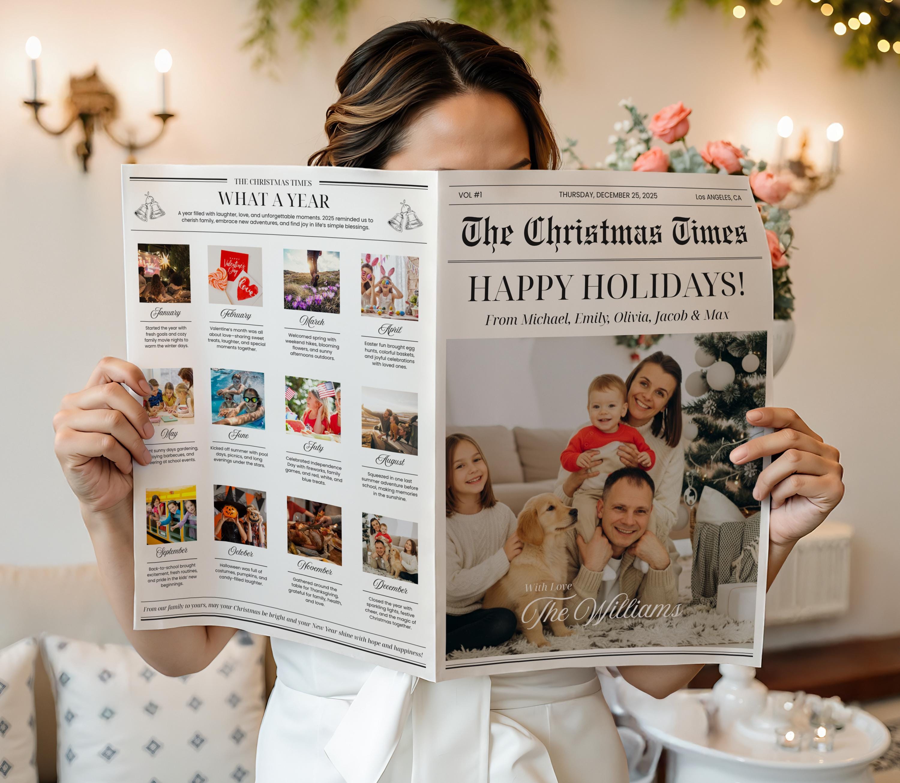 Year in Review Holiday Card Template, What A Year Christmas Card ...